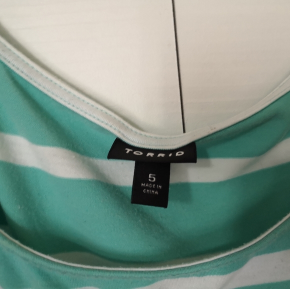 Torrid Mint and White Stripe Jersey Dress - Picture 3 of 3